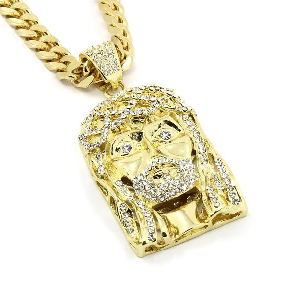 14k Jesus Huge Pendant 30" 10mm Necklace - Picture 5 of 5